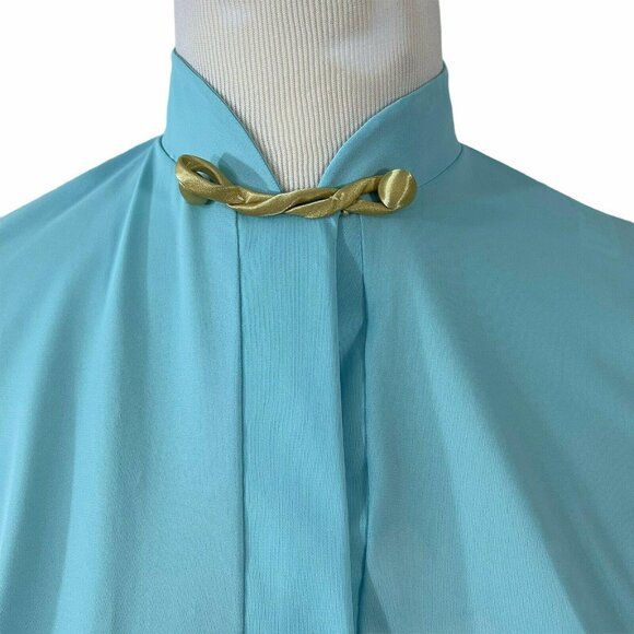 Hollywood Vassarette Blue Robe Nightgown Designer Line Loungewear 32 Vtg 1960s - Picture 4 of 10